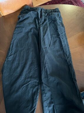 Madewell Wide-Leg Black Cotton Trousers